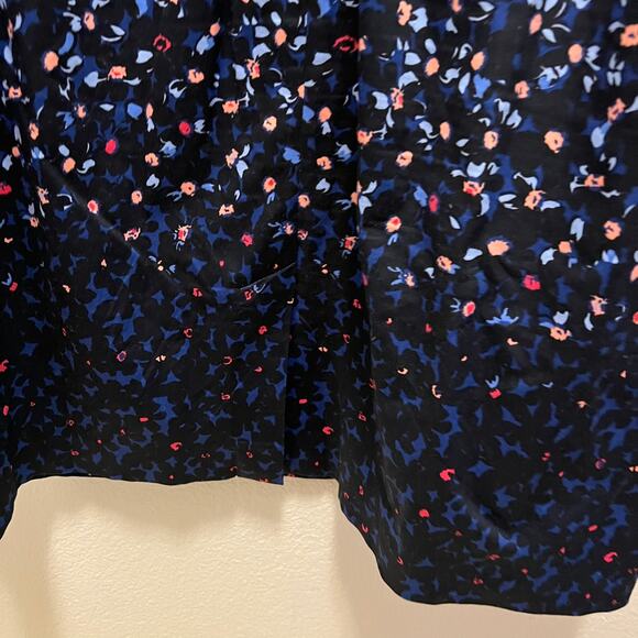 Talbots Blue Ombre Sheath Short Sleeve Flower Floral Dress Plus Size 16 - Picture 9 of 10